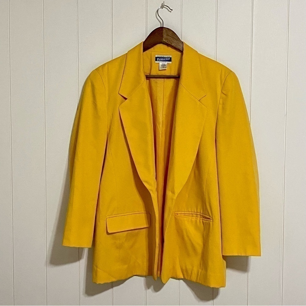 VINTAGE Pendleton yellow one button blazer size 14